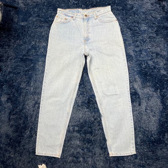 |•LEVI'S•| 521 Tapered Fit Tapered Leg Light Wash Jeans Size 12 Petite Rare - Picture 5 of 15